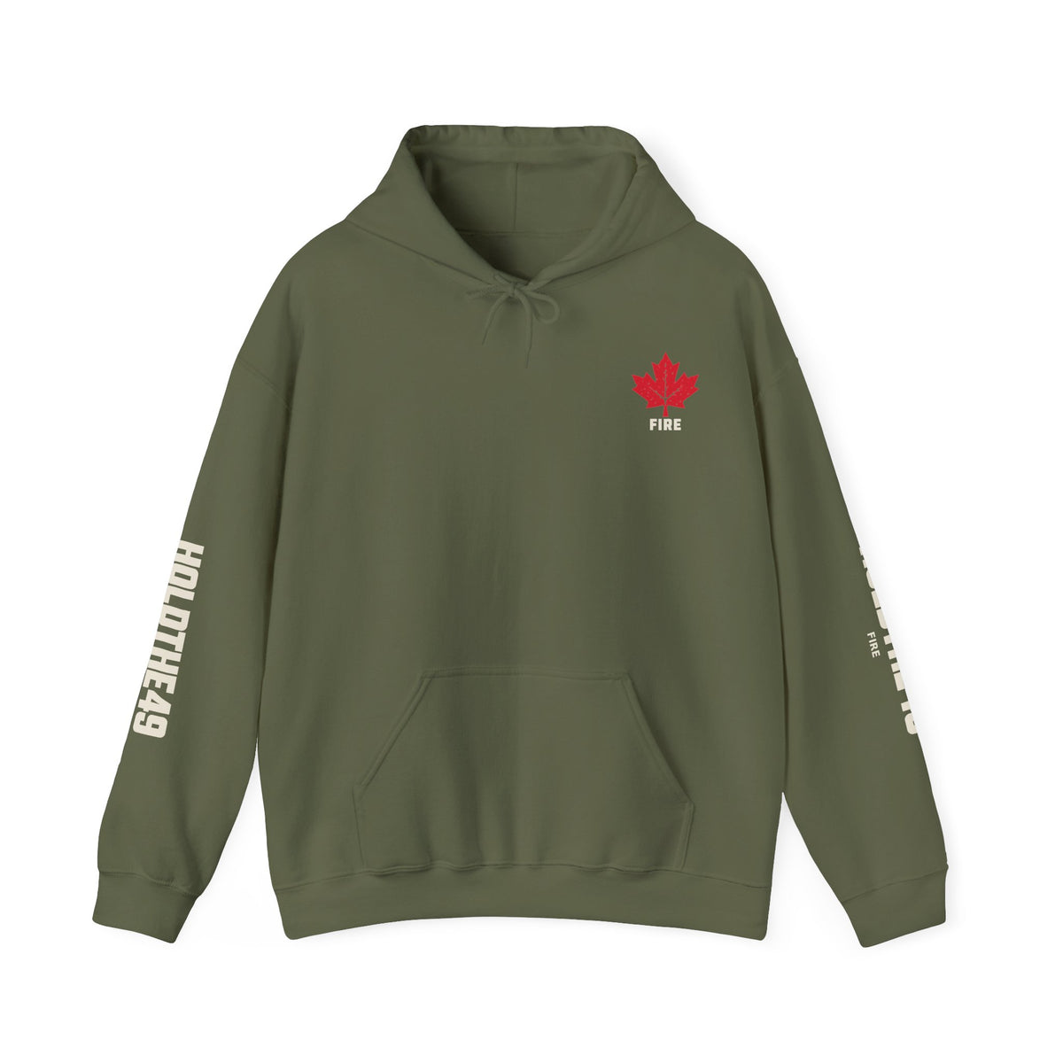 HOLDTHE49 Services Fire Full Print Hoodie in Military Green