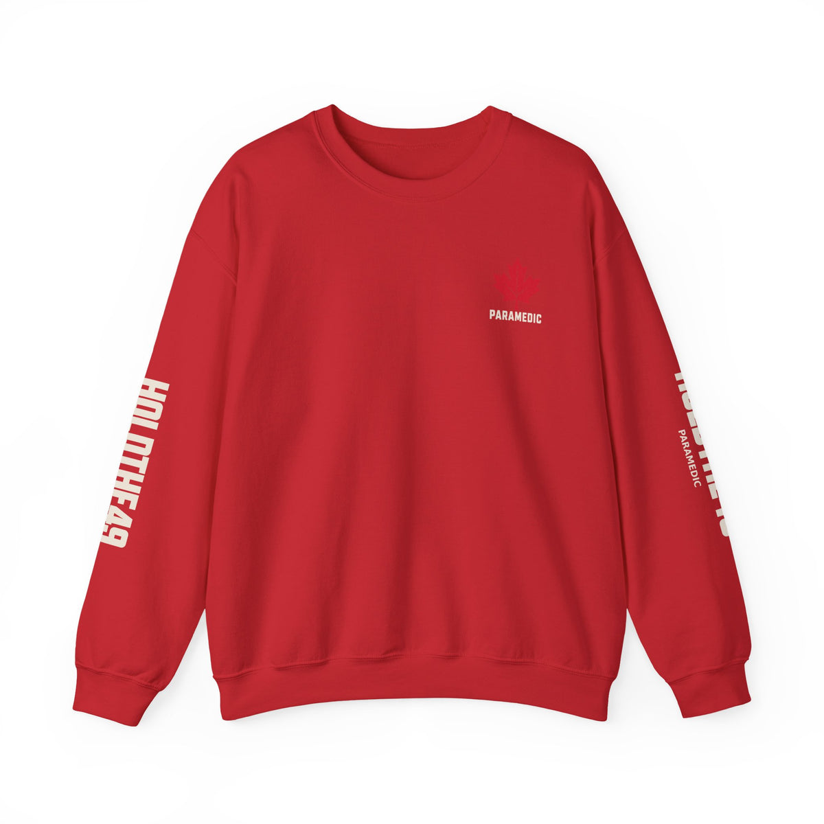 HOLDTHE49 Services Paramedic Full Print Crewneck in Red