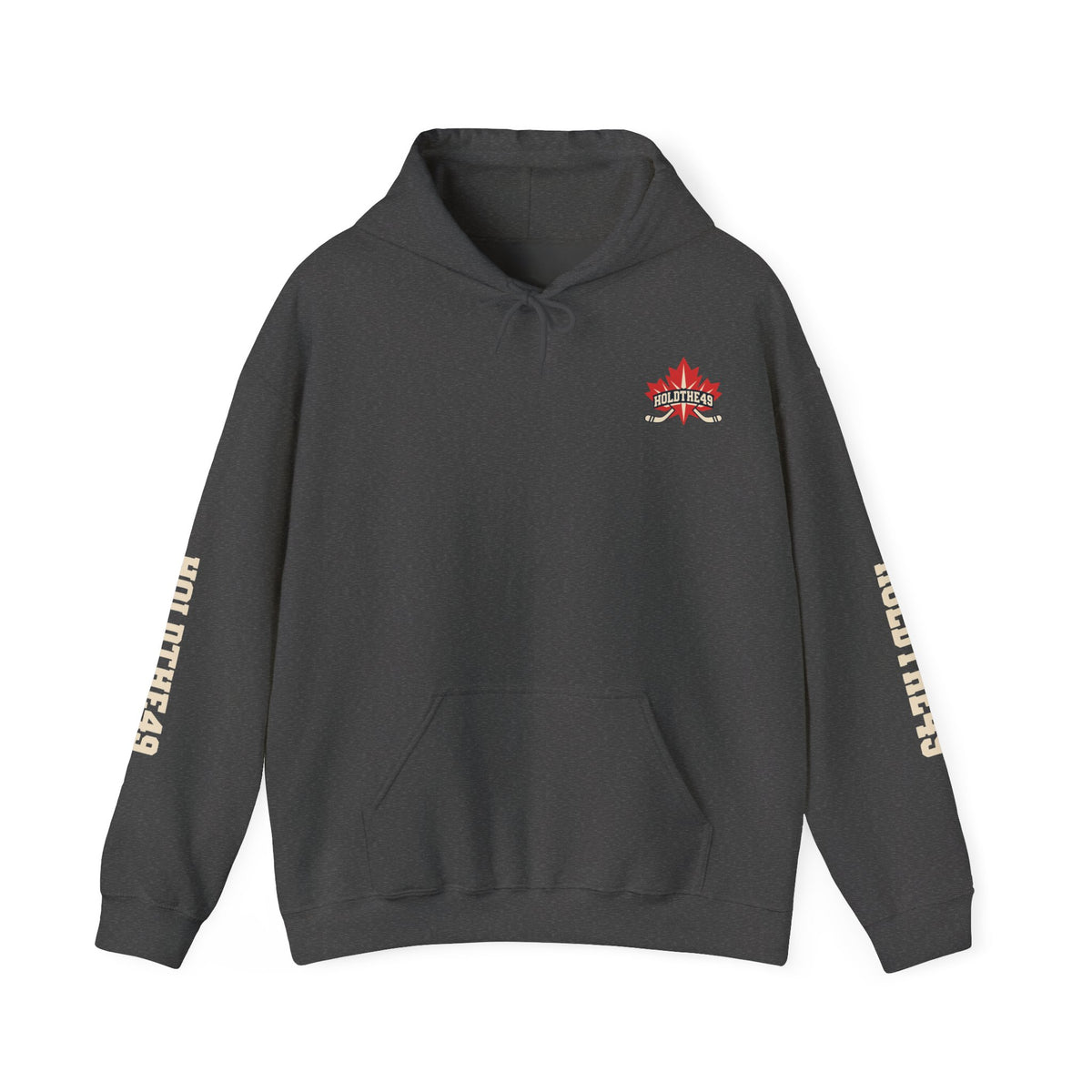 HOLDTHE49 Hockey Full Print Hoodie in Dark Heather