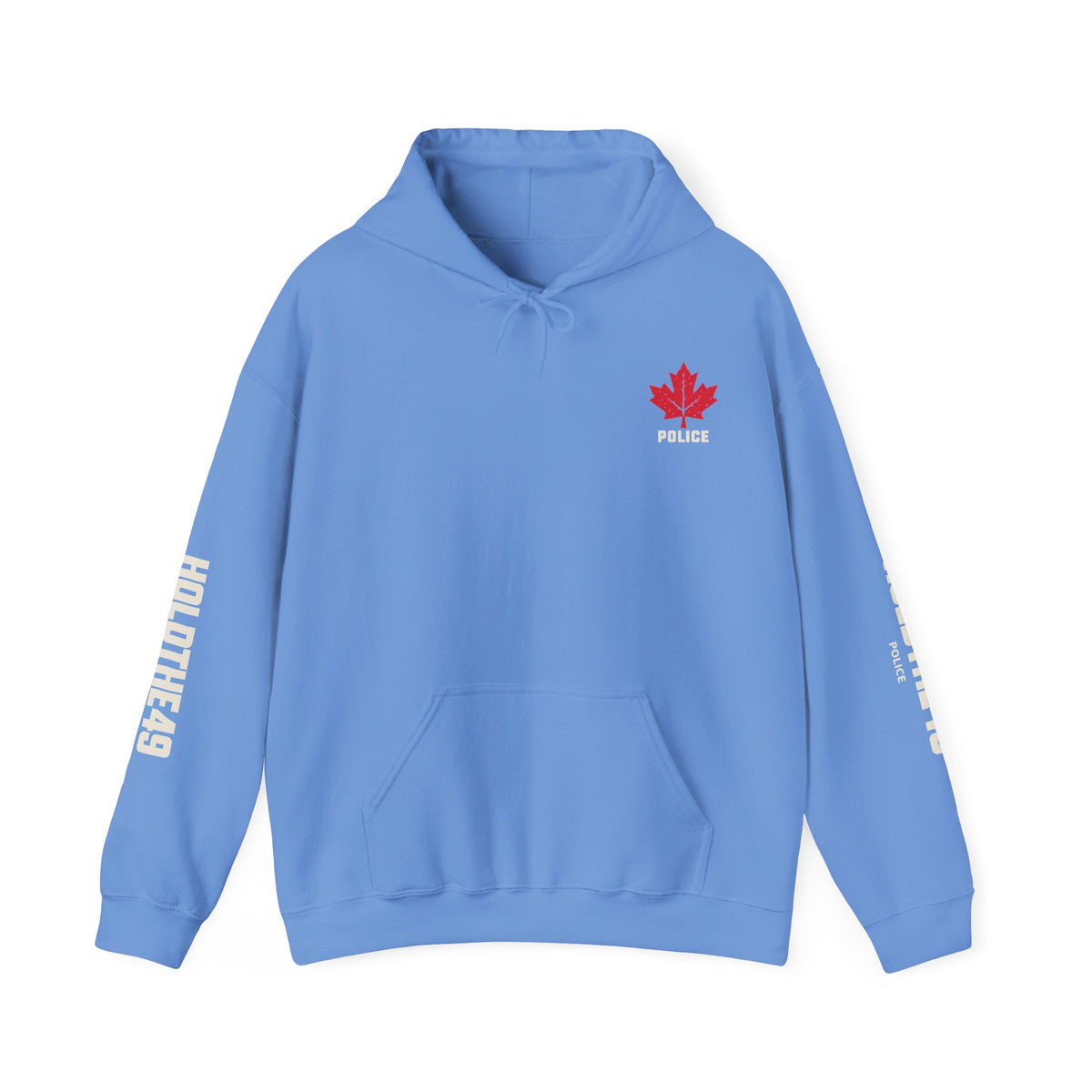 HOLDTHE49 Services Police Full Print Hoodie in Carolina Blue