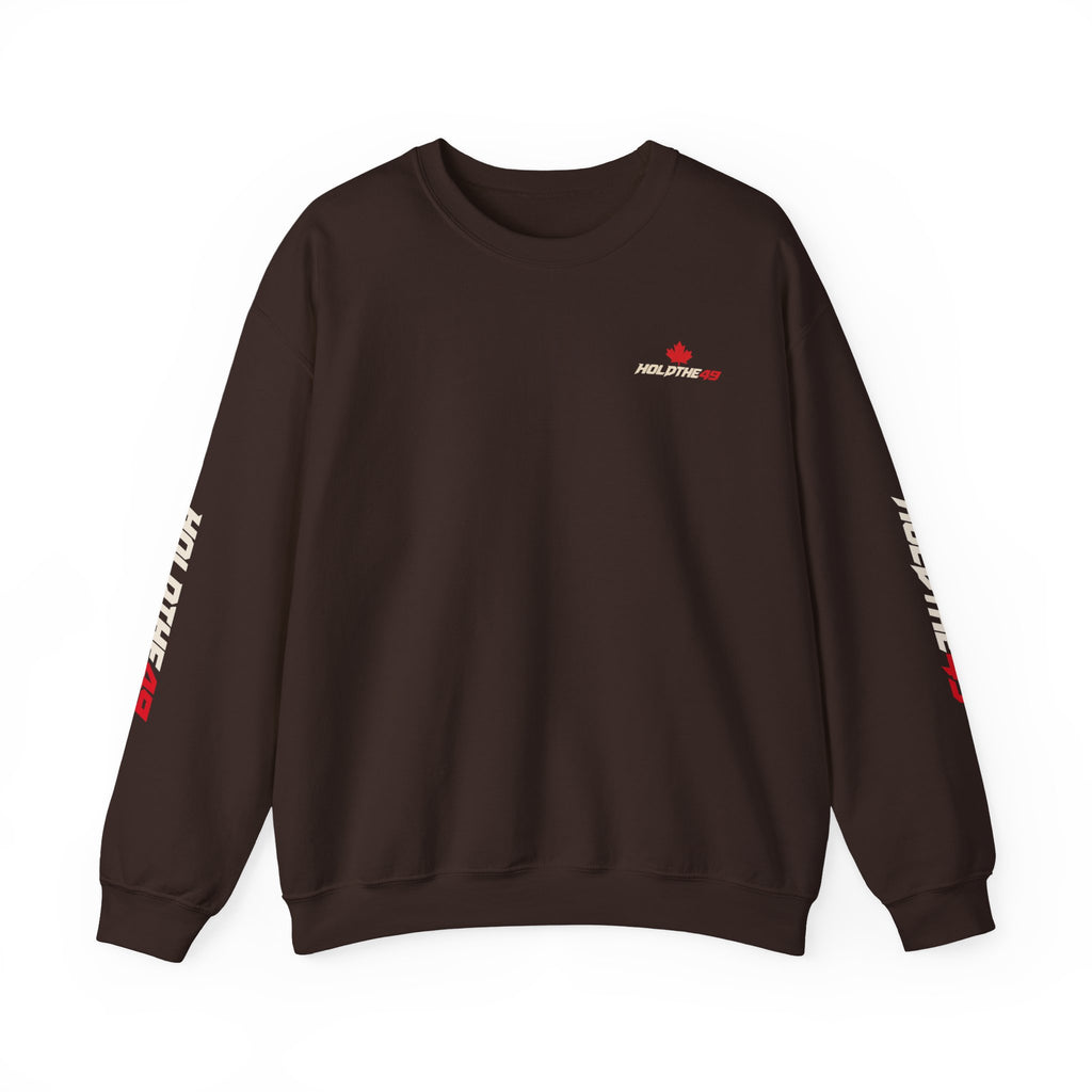 HOLDTHE49 Predator Goose Full Print Crewneck in Dark Chocolate