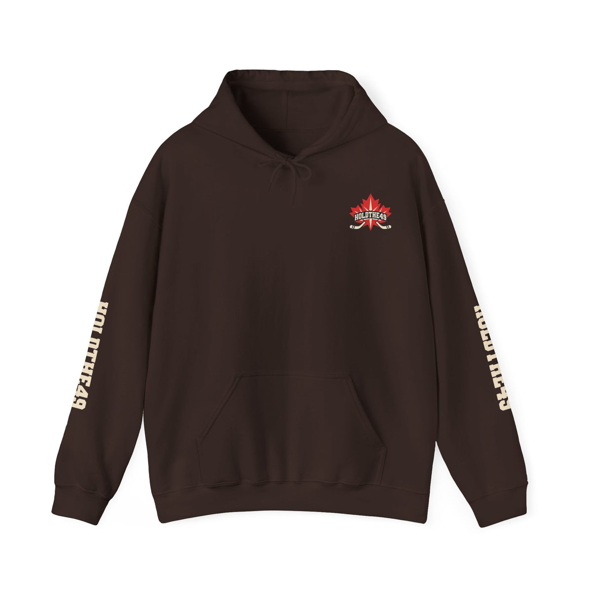HOLDTHE49 Hockey Full Print Hoodie in Dark Chocolate
