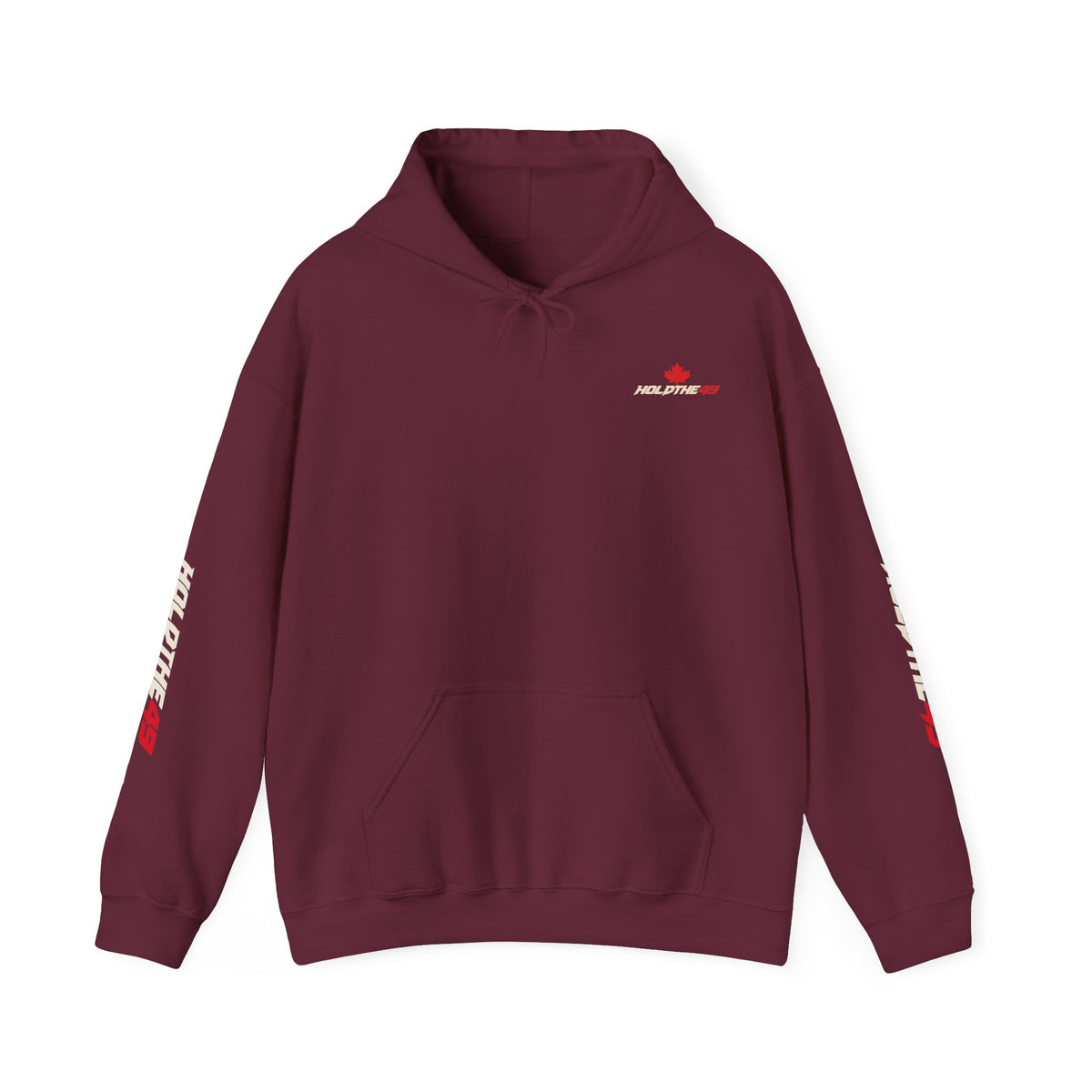 HOLDTHE49 Predator Goose Full Print Hoodie in Maroon