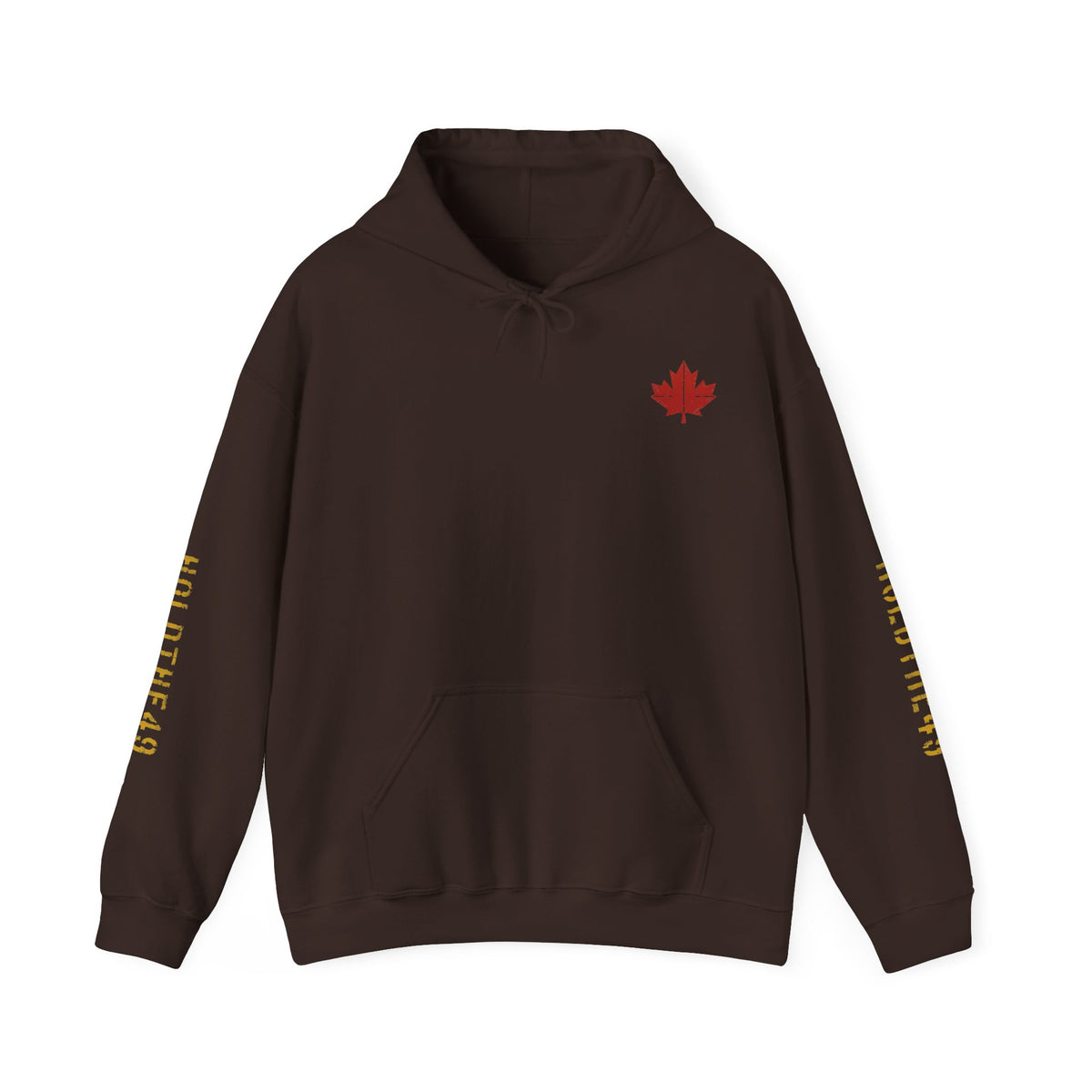 HOLDTHE49 Vintage Military Stencil Hoodie Full Print in Dark Chocolate
