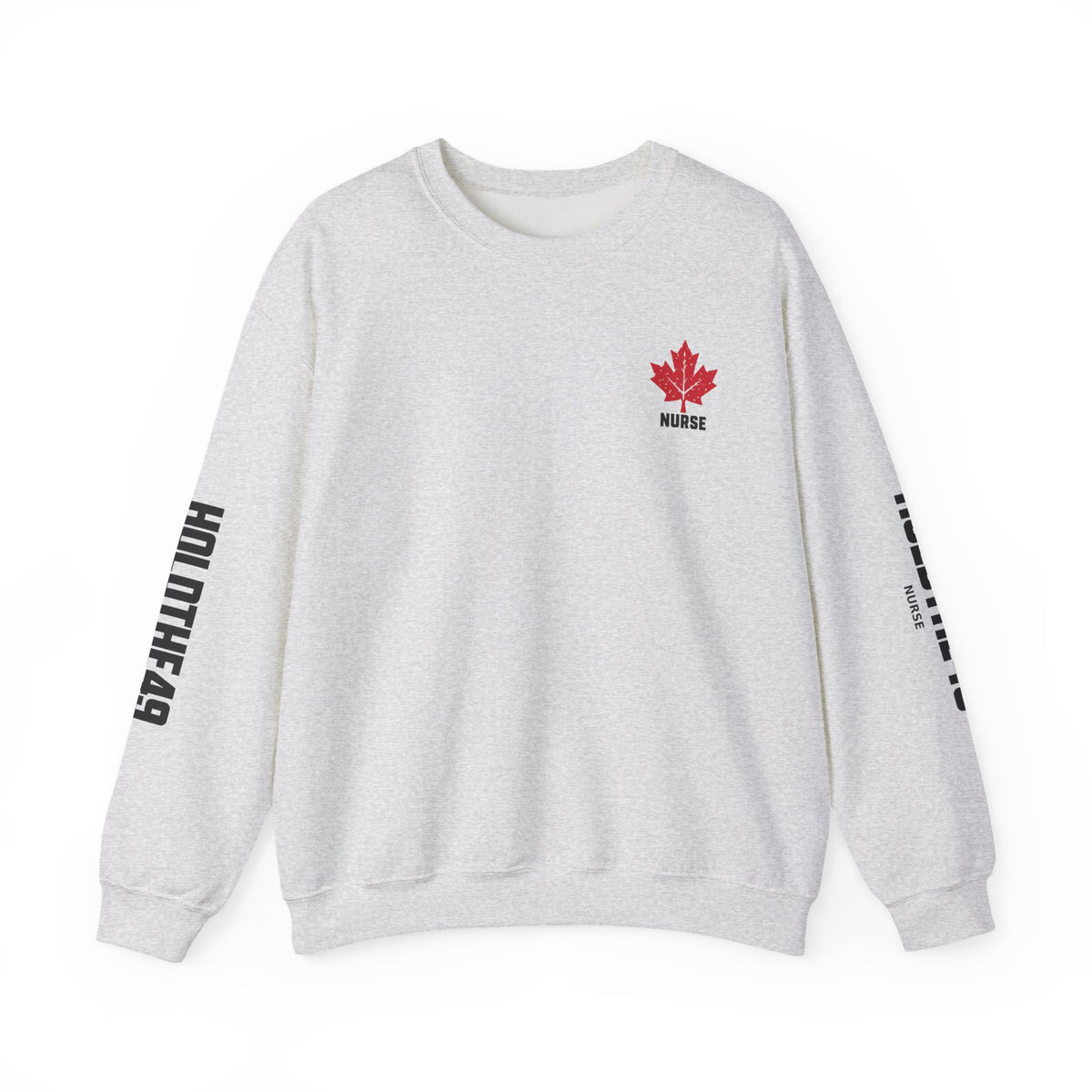 HOLDTHE49 Services Nurse Full Print Crewneck in Ash