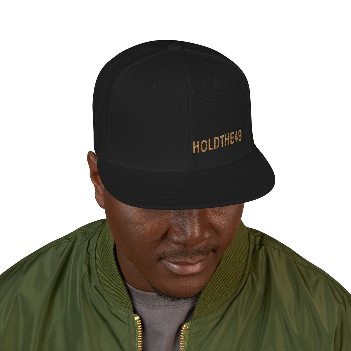 HOLDTHE49 Embroidered Subtle Print Snapback, alternate view