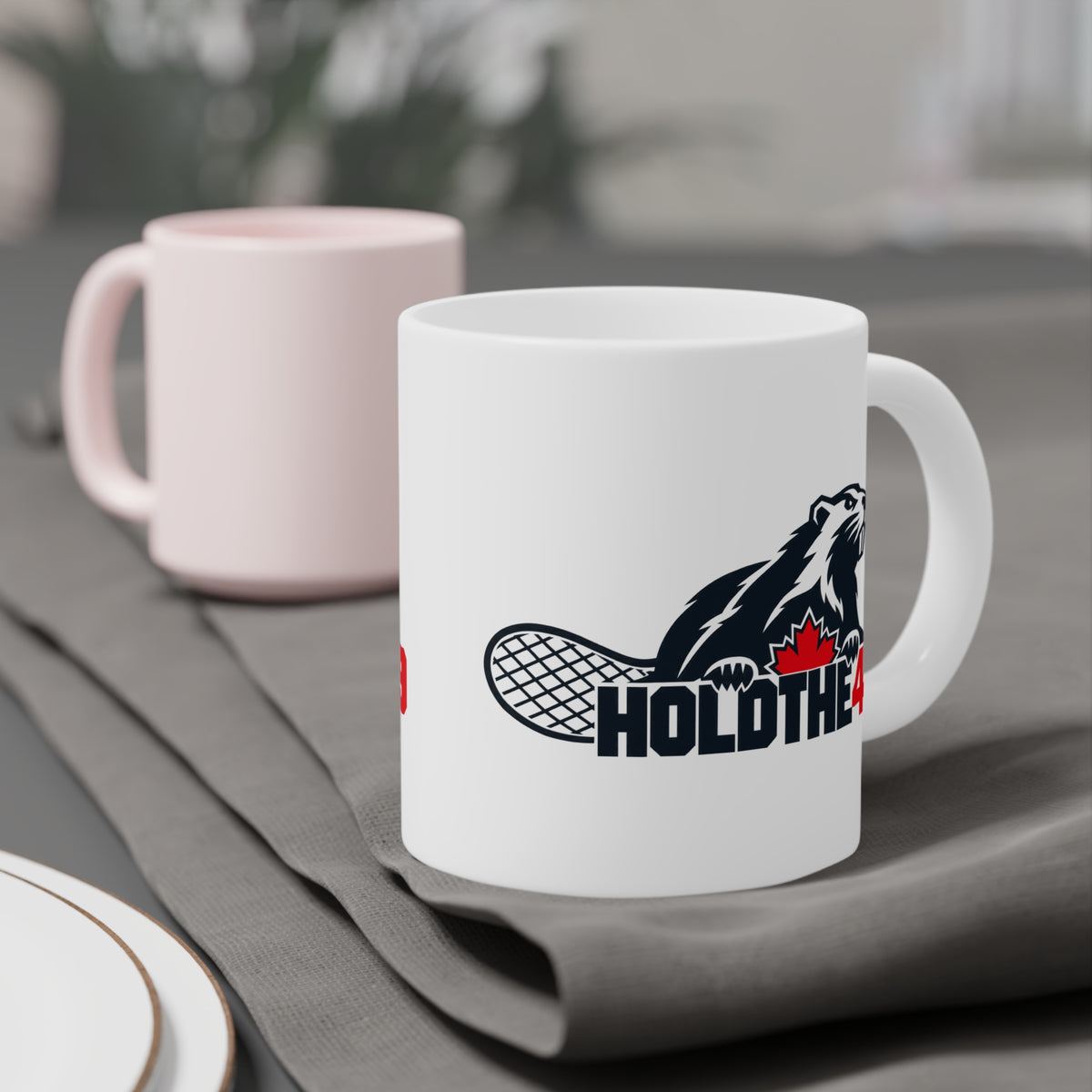HOLDTHE49 Lifestyle Angry Beaver Ceramic Mug, alternate view