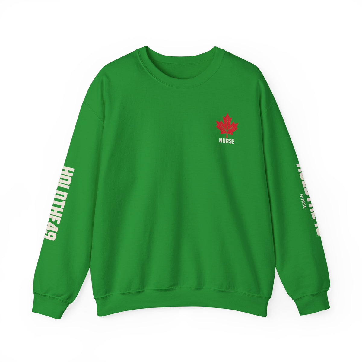 HOLDTHE49 Services Nurse Full Print Crewneck in Irish Green