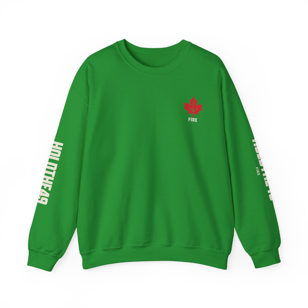 HOLDTHE49 Services Fire Full Print Crewneck in Irish Green