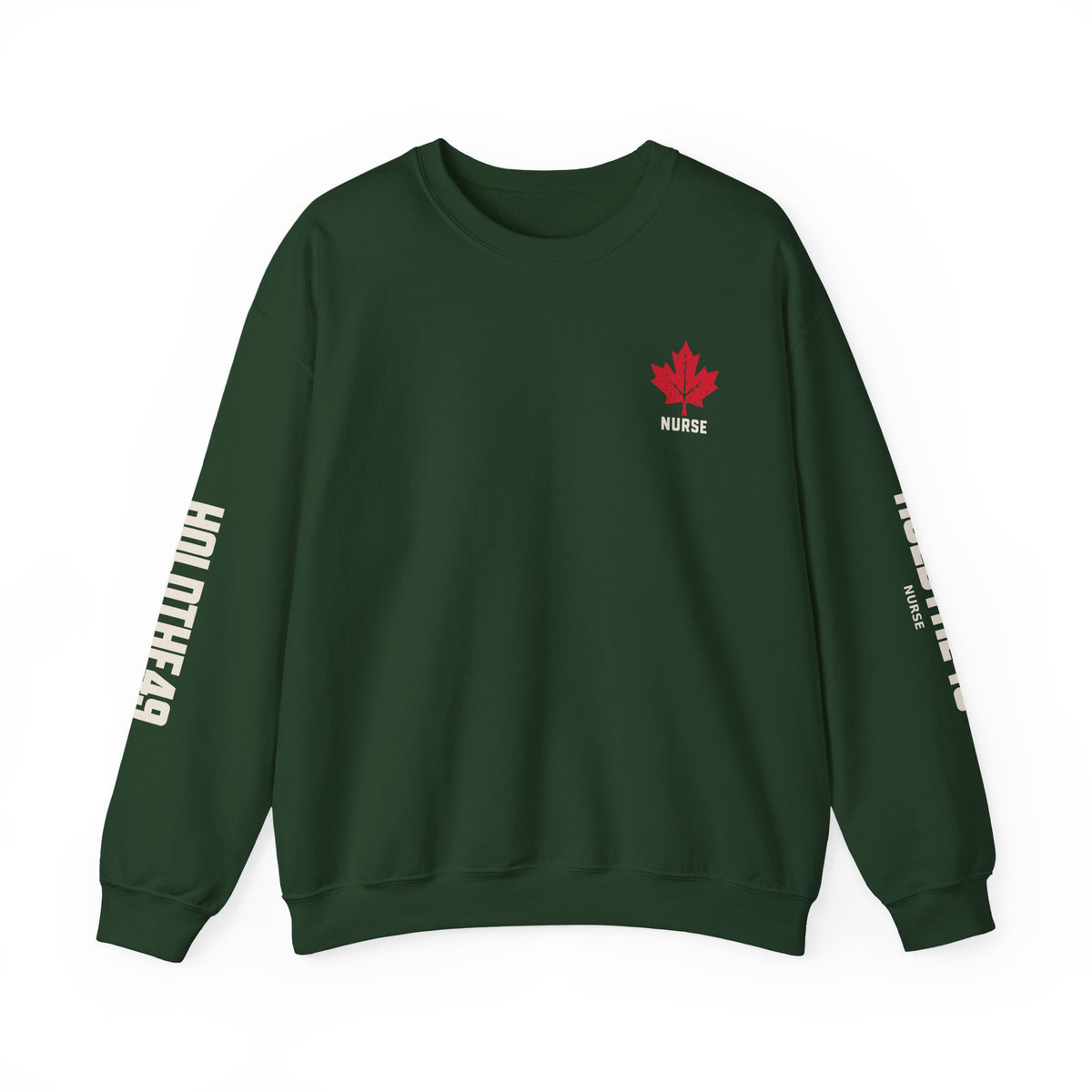 HOLDTHE49 Services Nurse Full Print Crewneck in Forest Green