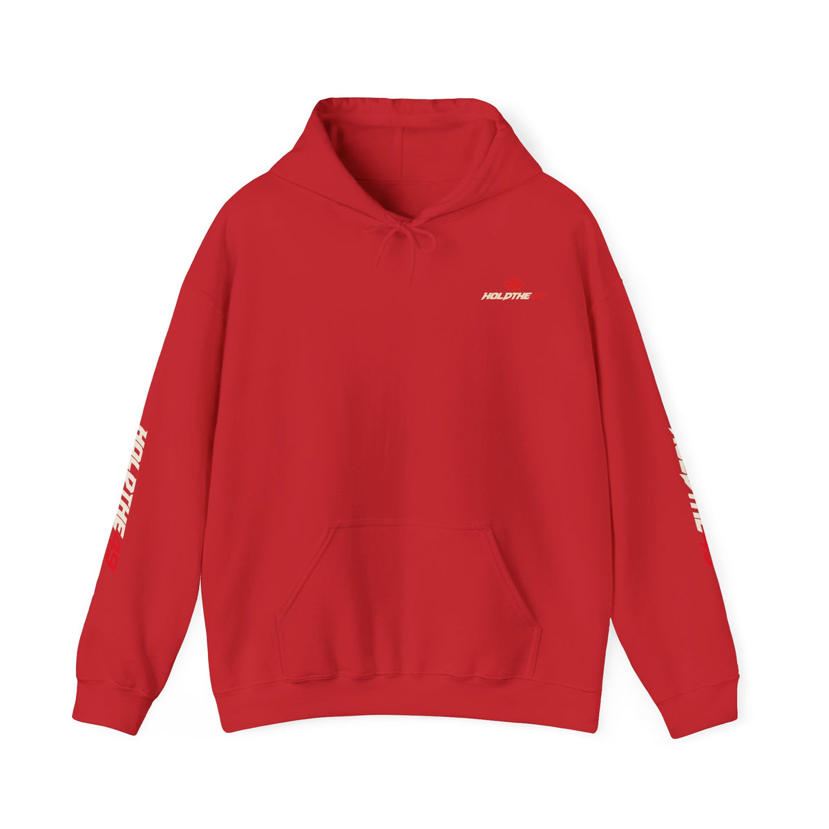 HOLDTHE49 Predator Goose Full Print Hoodie in Red