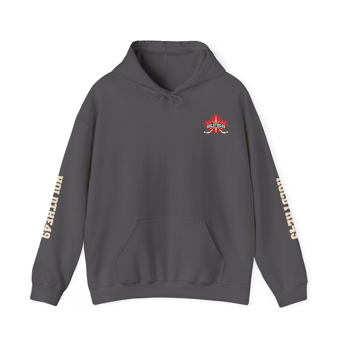 HOLDTHE49 Hockey Full Print Hoodie in Charcoal