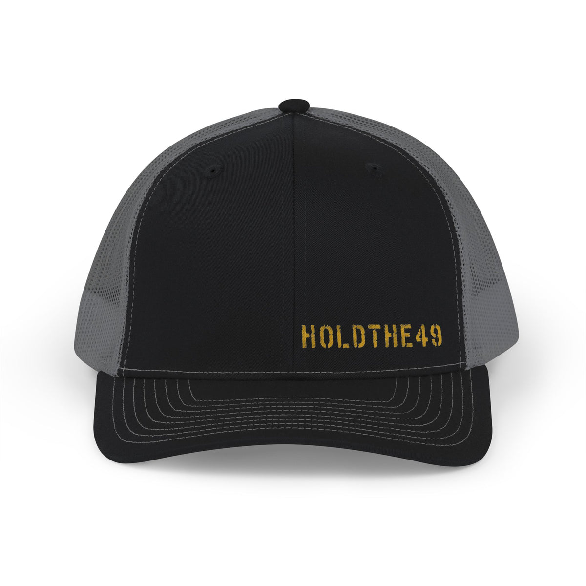 HOLDTHE49 Snapback Trucker Cap in Black / Charcoal