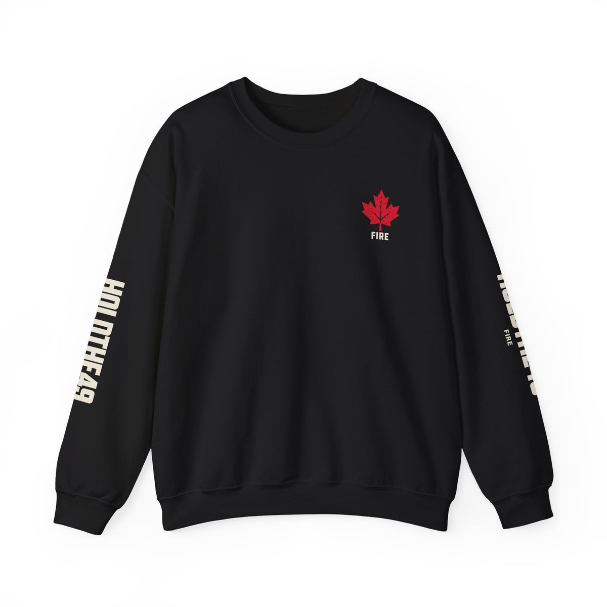 HOLDTHE49 Services Fire Full Print Crewneck in Black