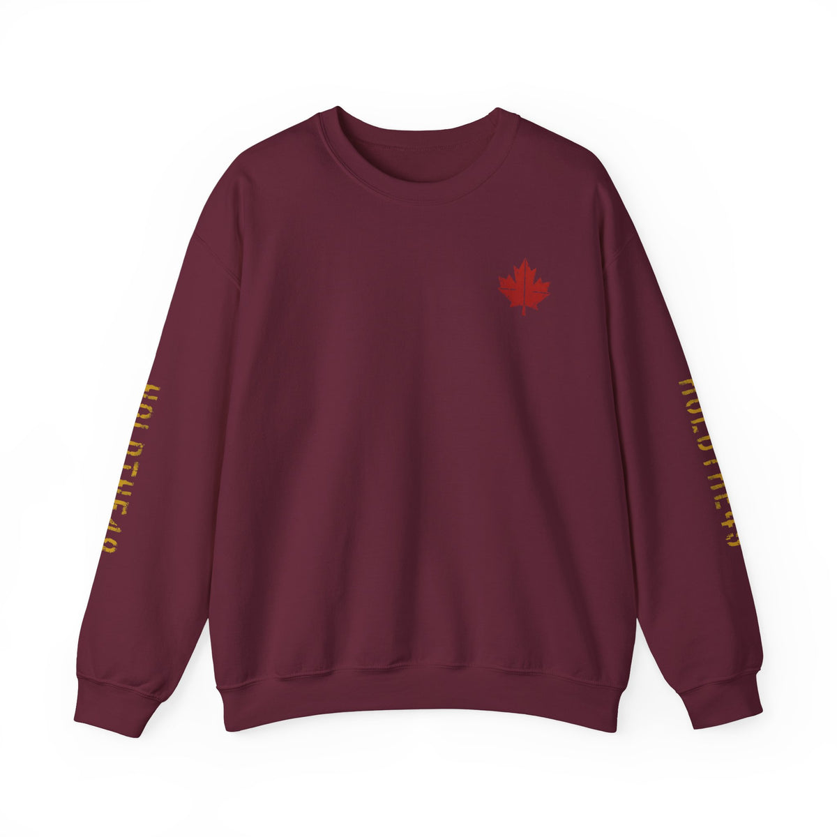 HOLDTHE49 Vintage Military Stencil Crewneck Full Print in Maroon