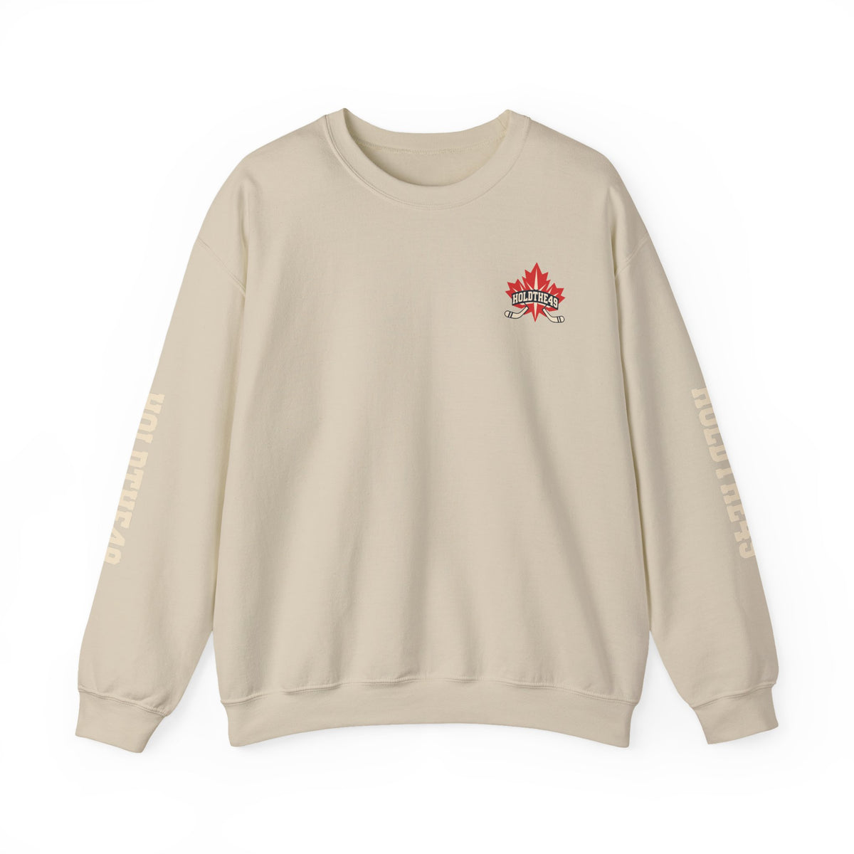 HOLDTHE49 Hockey Full Print Crewneck in Sand