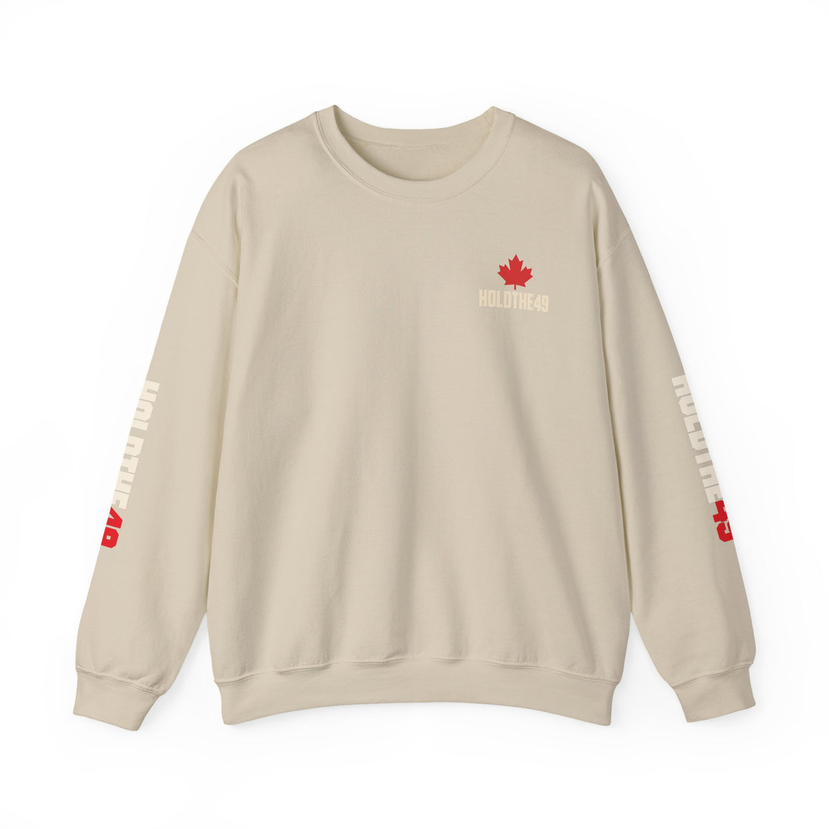 HOLDTHE49 Angry Beaver Full Print Crewneck in Sand