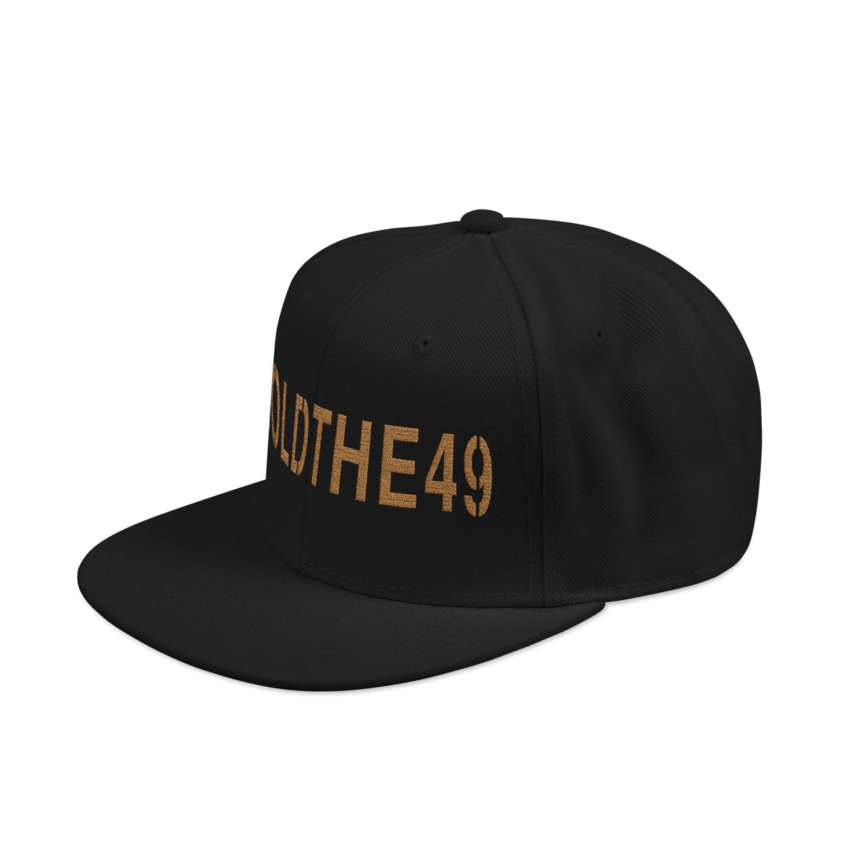 HOLDTHE49 Embroidered Large Print Snapback in Black