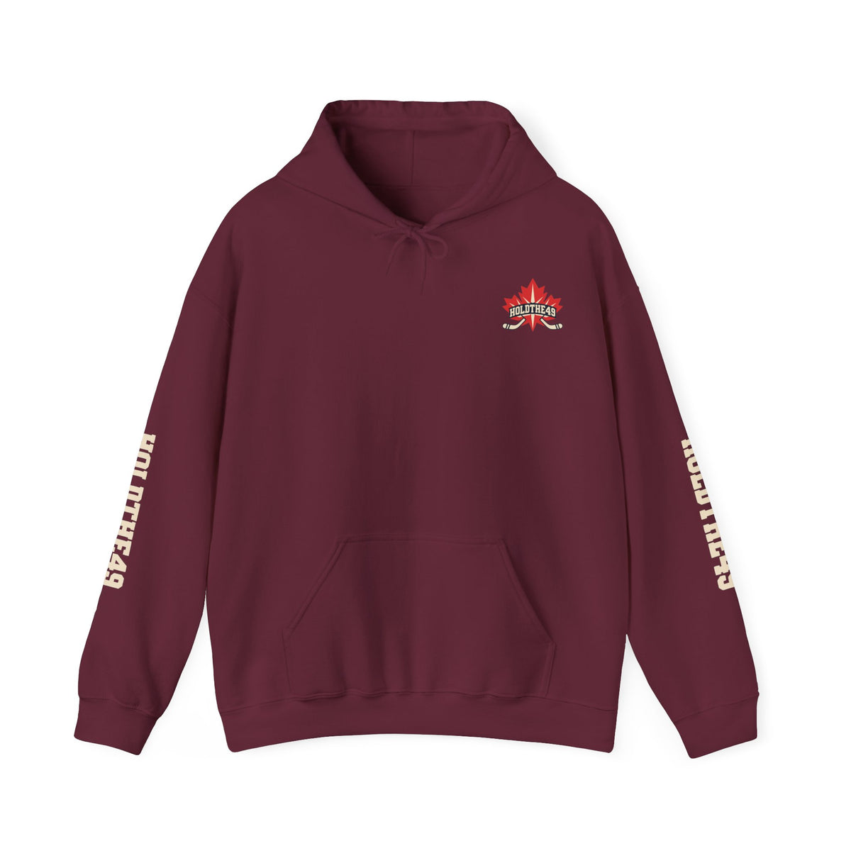 HOLDTHE49 Hockey Full Print Hoodie in Maroon