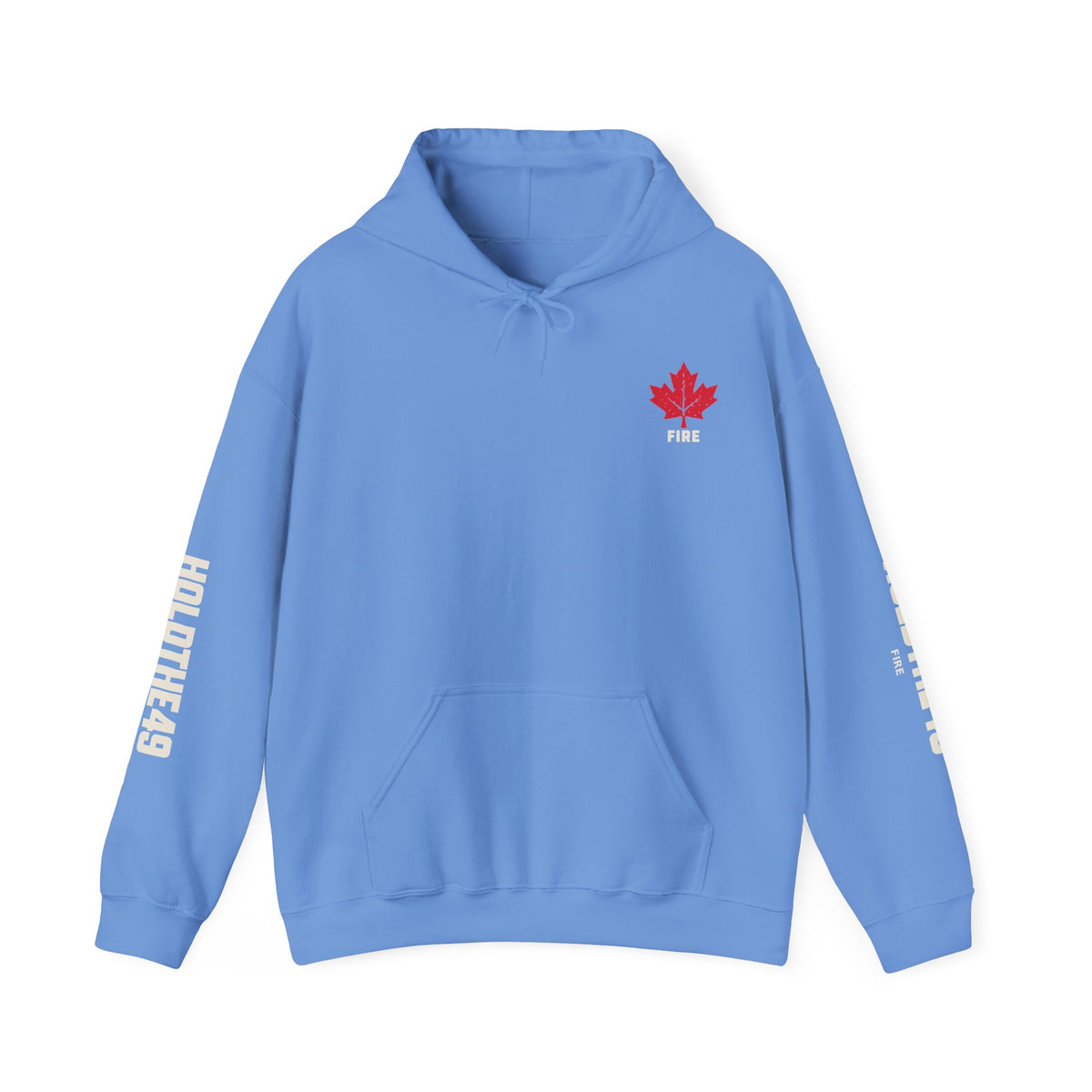 HOLDTHE49 Services Fire Full Print Hoodie in Carolina Blue