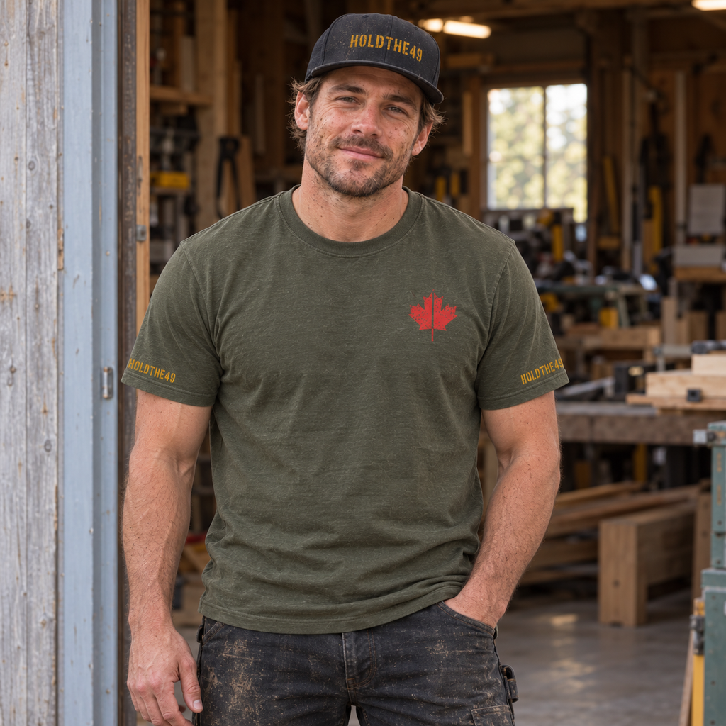 HOLDTHE49 Vintage Military Stencil Tee Full Print, lifestyle photo 1