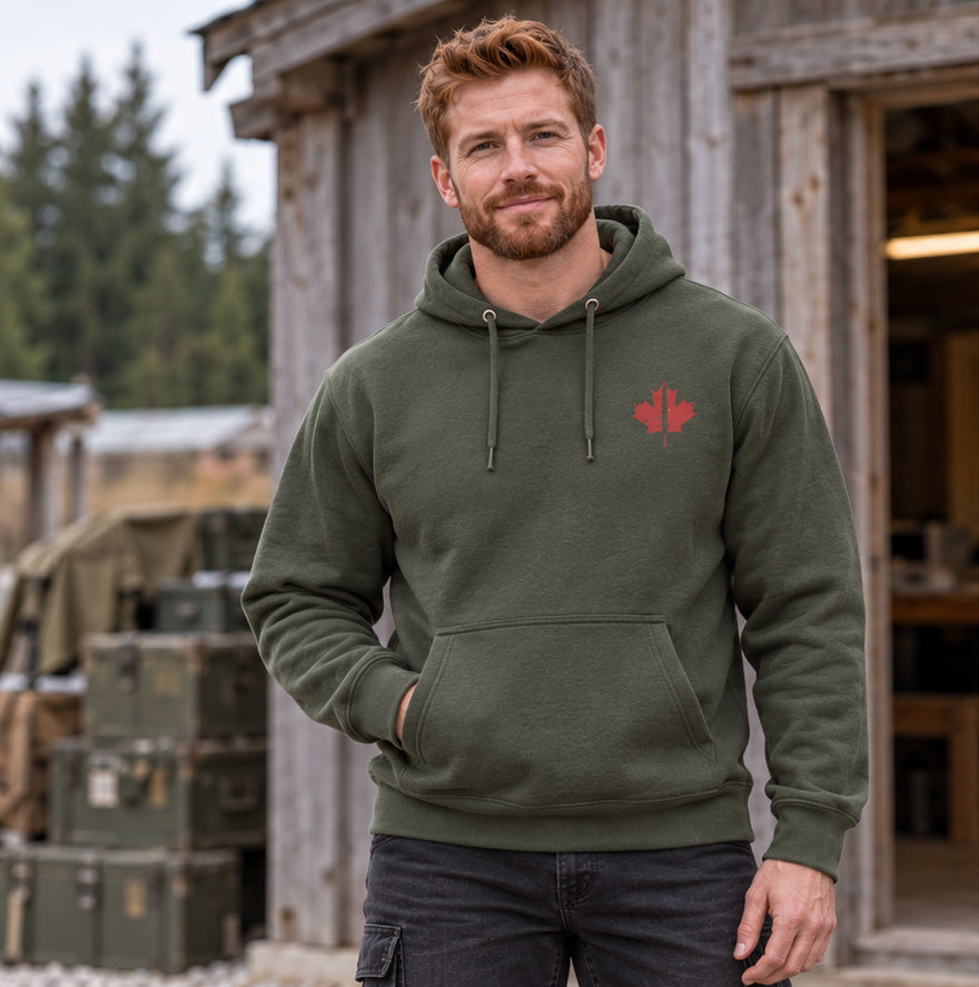 HOLDTHE49 Vintage Military Stencil Hoodie, lifestyle photo 1