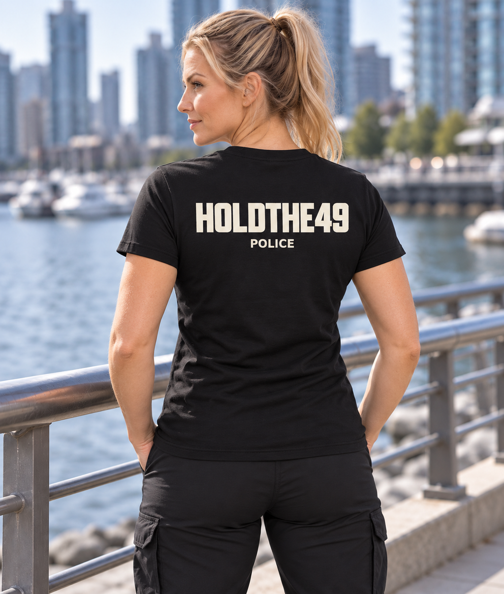 HOLDTHE49 Services Police Tee, lifestyle photo