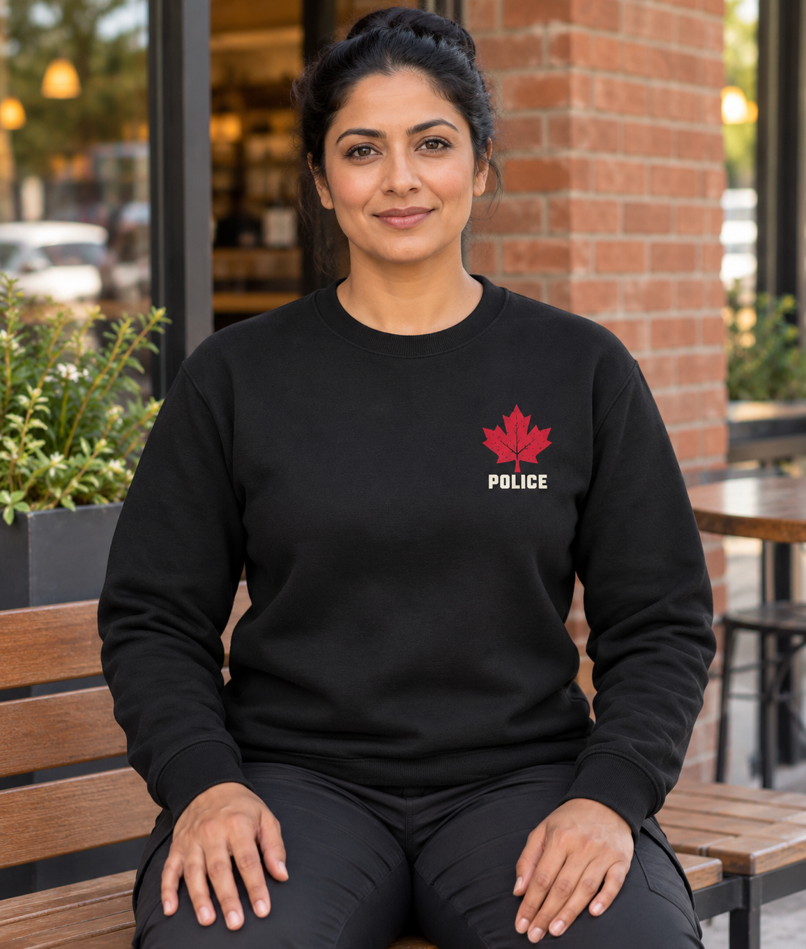 HOLDTHE49 Services Police Crewneck, lifestyle photo