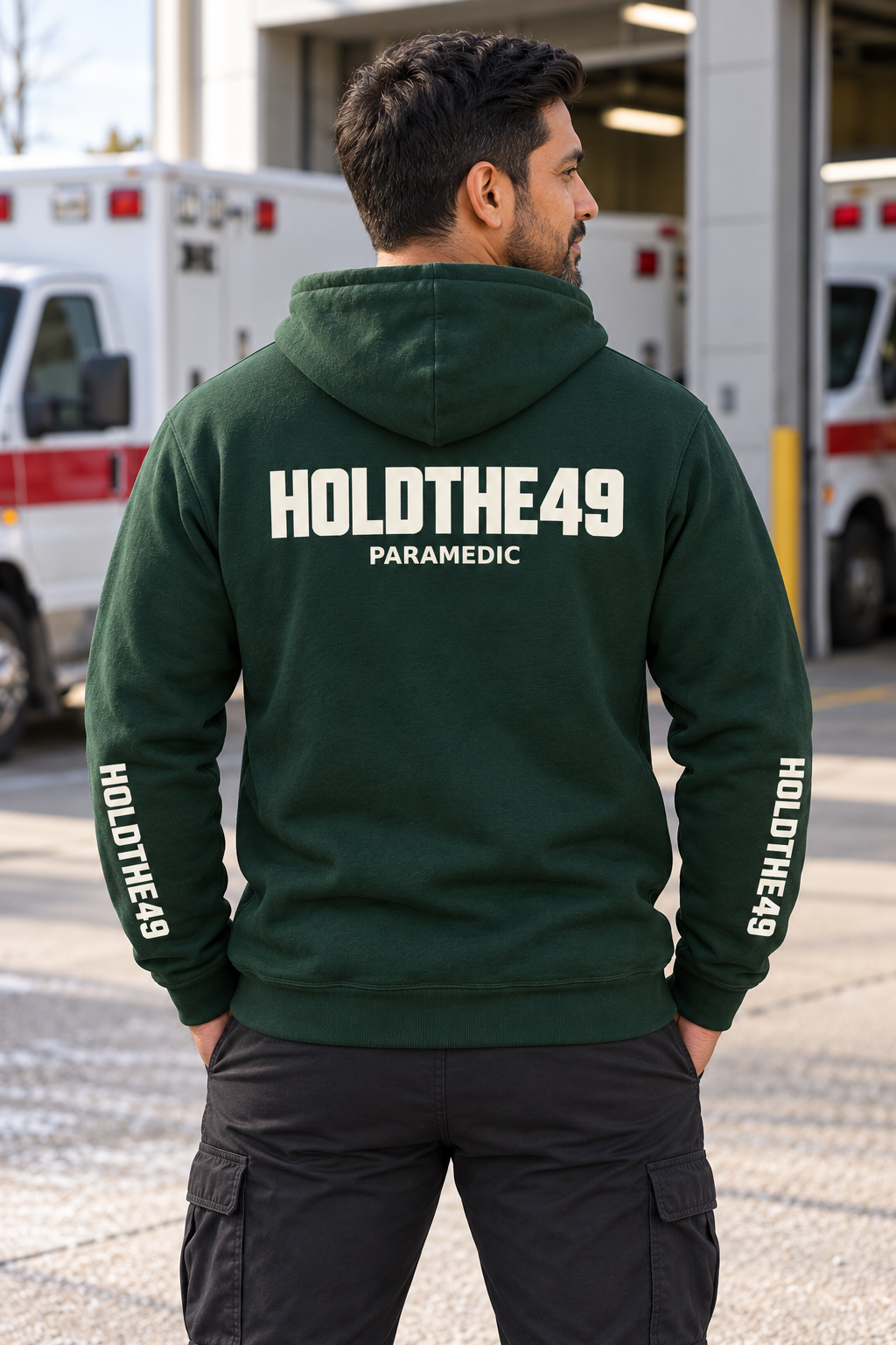 HOLDTHE49 Services Paramedic Full Print Hoodie, lifestyle photo