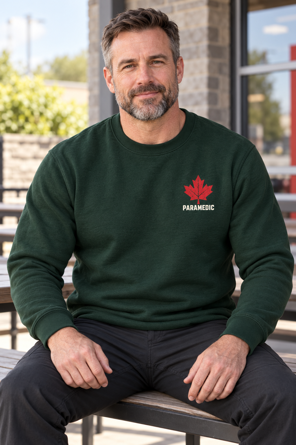 HOLDTHE49 Services Paramedic Crewneck, lifestyle photo