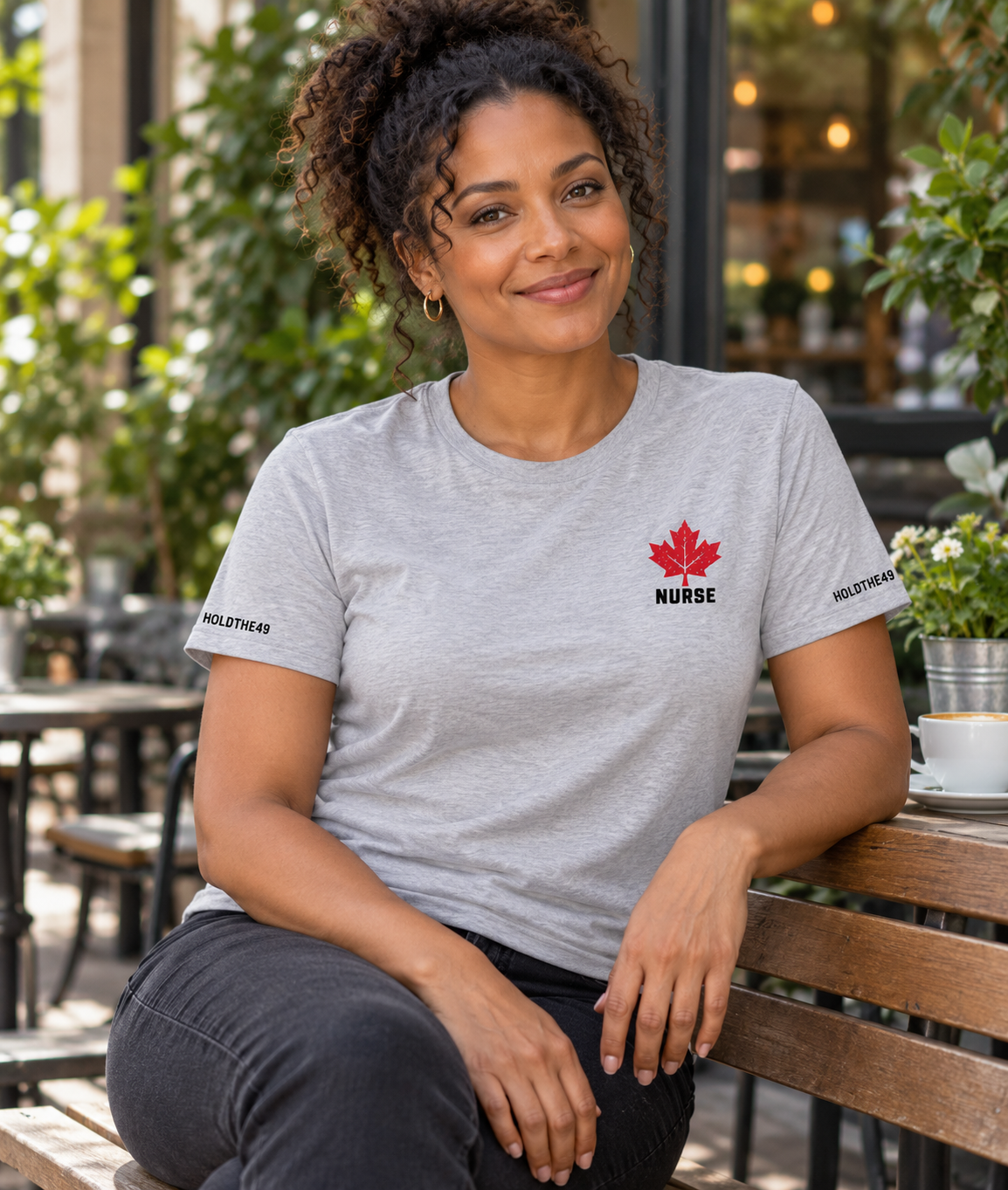 HOLDTHE49 Services Nurse Full Print Tee, lifestyle photo
