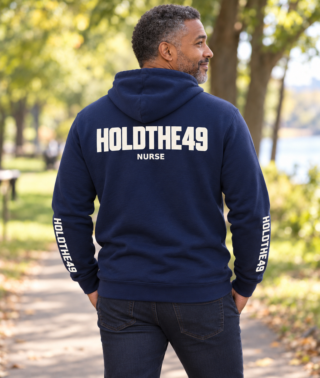 HOLDTHE49 Services Nurse Full Print Hoodie, lifestyle photo