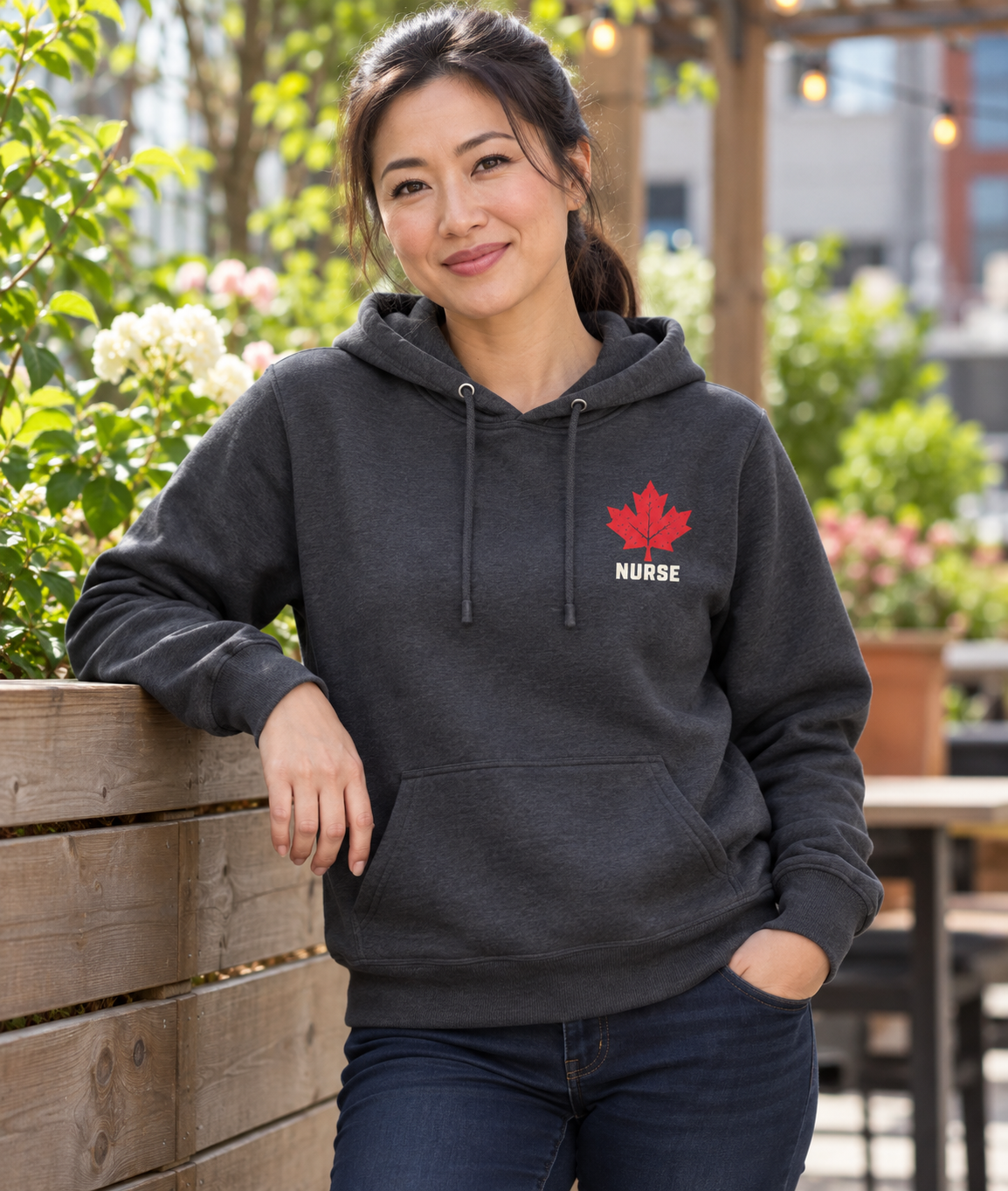 HOLDTHE49 Services Nurse Hoodie, lifestyle photo