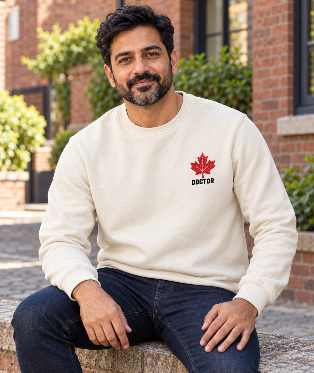 HOLDTHE49 Services Doctor Crewneck, lifestyle photo