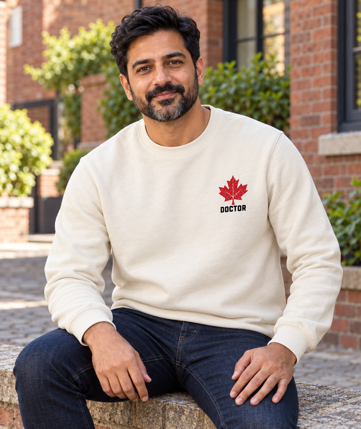 HOLDTHE49 Services Doctor Crewneck, lifestyle photo