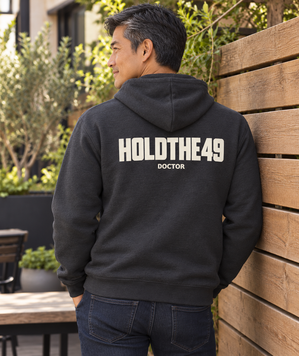 HOLDTHE49 Services Doctor Hoodie, lifestyle photo