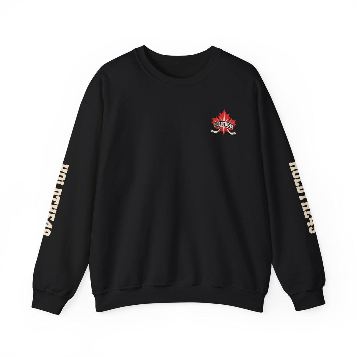 HOLDTHE49 Hockey Full Print Crewneck in Black