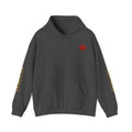 HOLDTHE49 Vintage Military Stencil Hoodie Full Print in Dark Heather