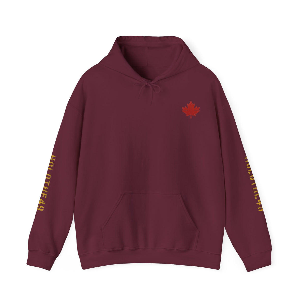 HOLDTHE49 Vintage Military Stencil Hoodie Full Print in Maroon