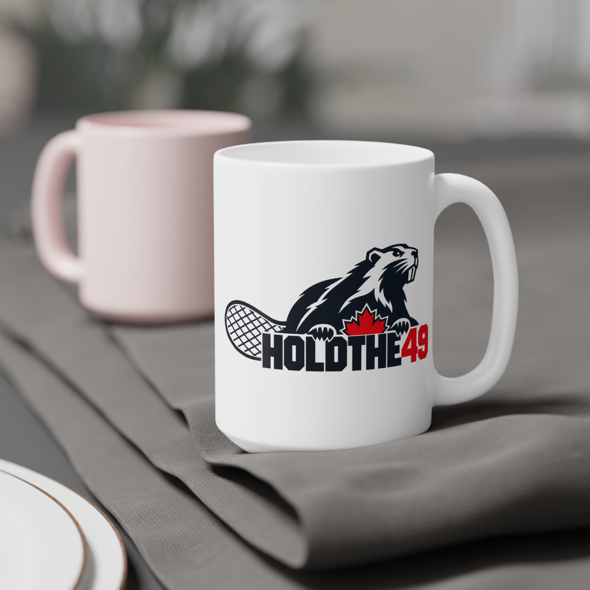 HOLDTHE49 Lifestyle Angry Beaver Ceramic Mug, alternate view