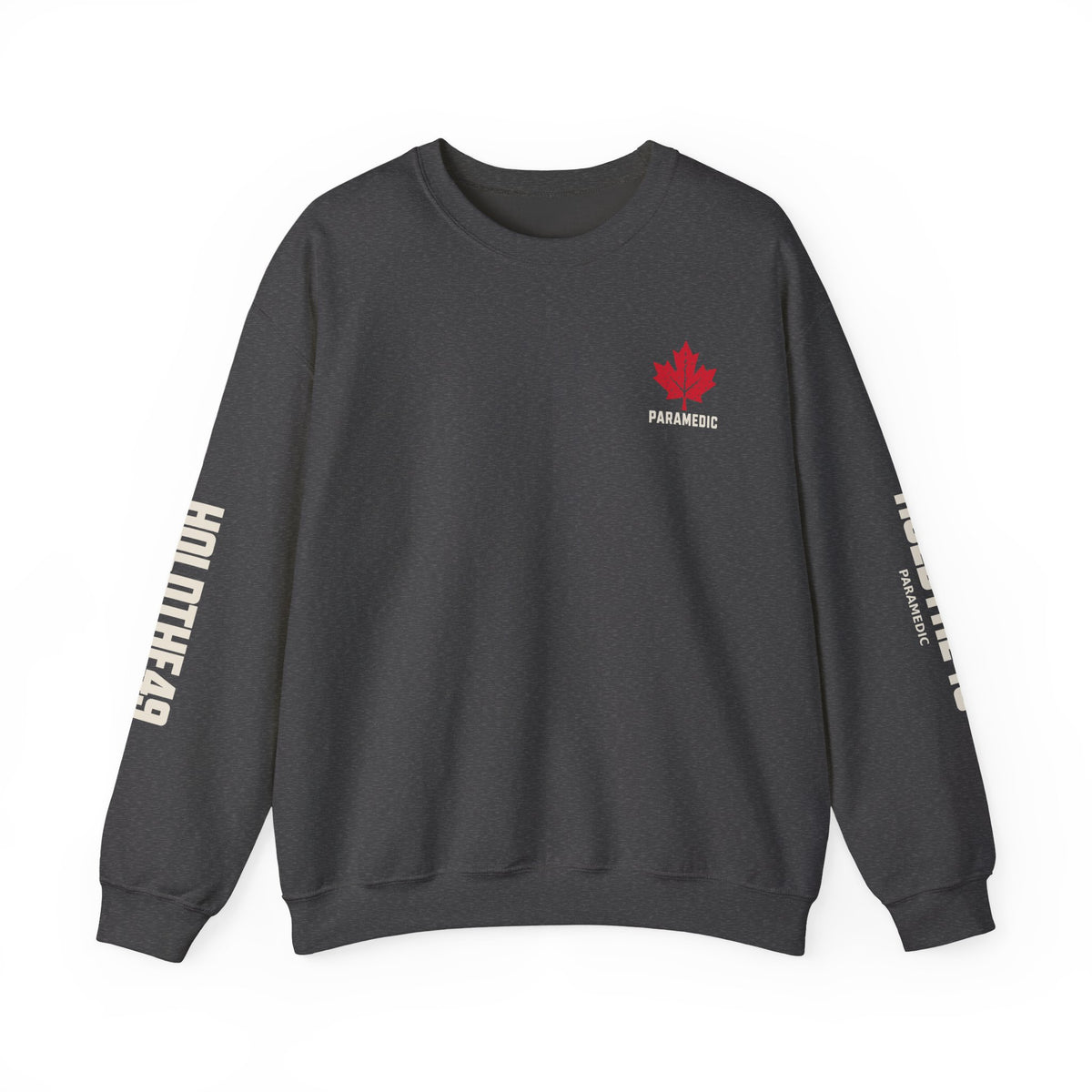 HOLDTHE49 Services Paramedic Full Print Crewneck in Dark Heather