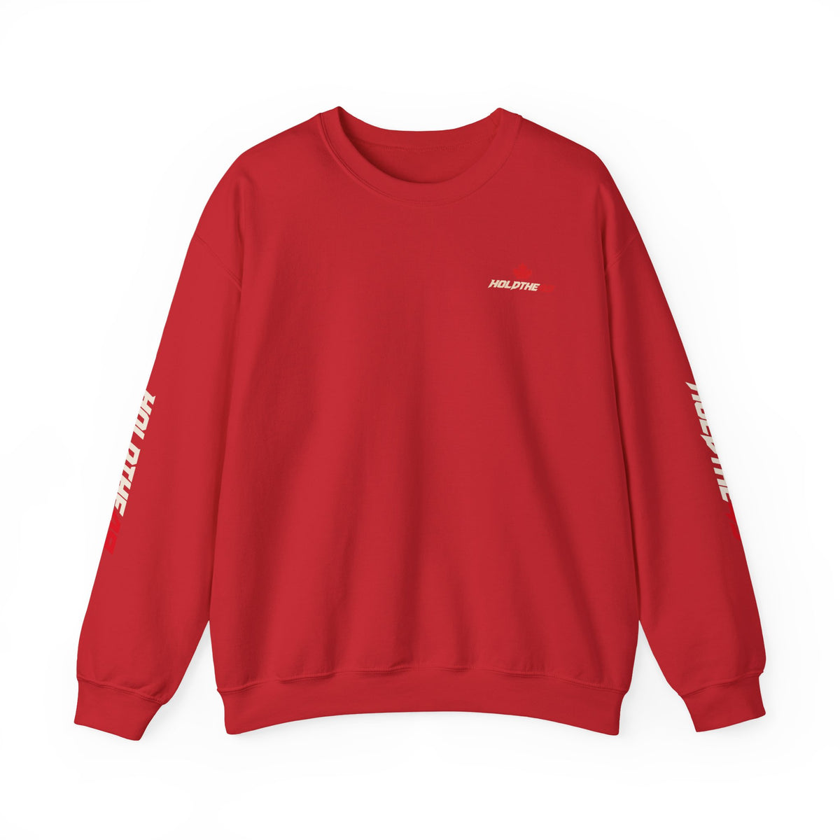 HOLDTHE49 Predator Goose Full Print Crewneck in Red