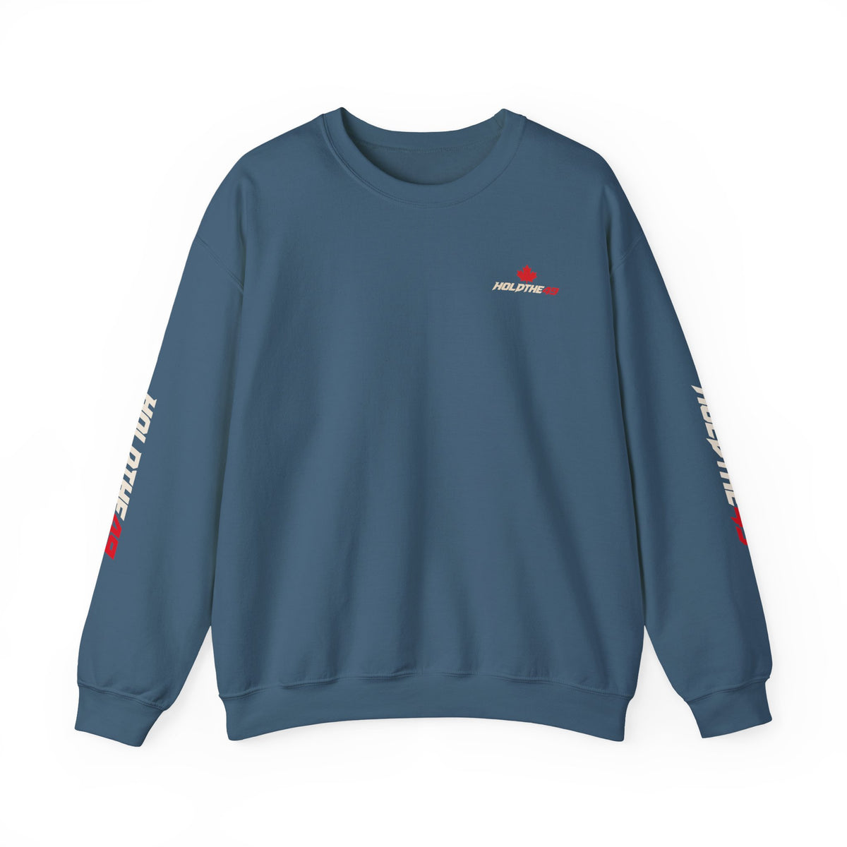 HOLDTHE49 Predator Goose Full Print Crewneck in Indigo Blue