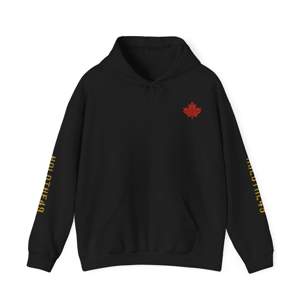 HOLDTHE49 Vintage Military Stencil Hoodie Full Print in Black