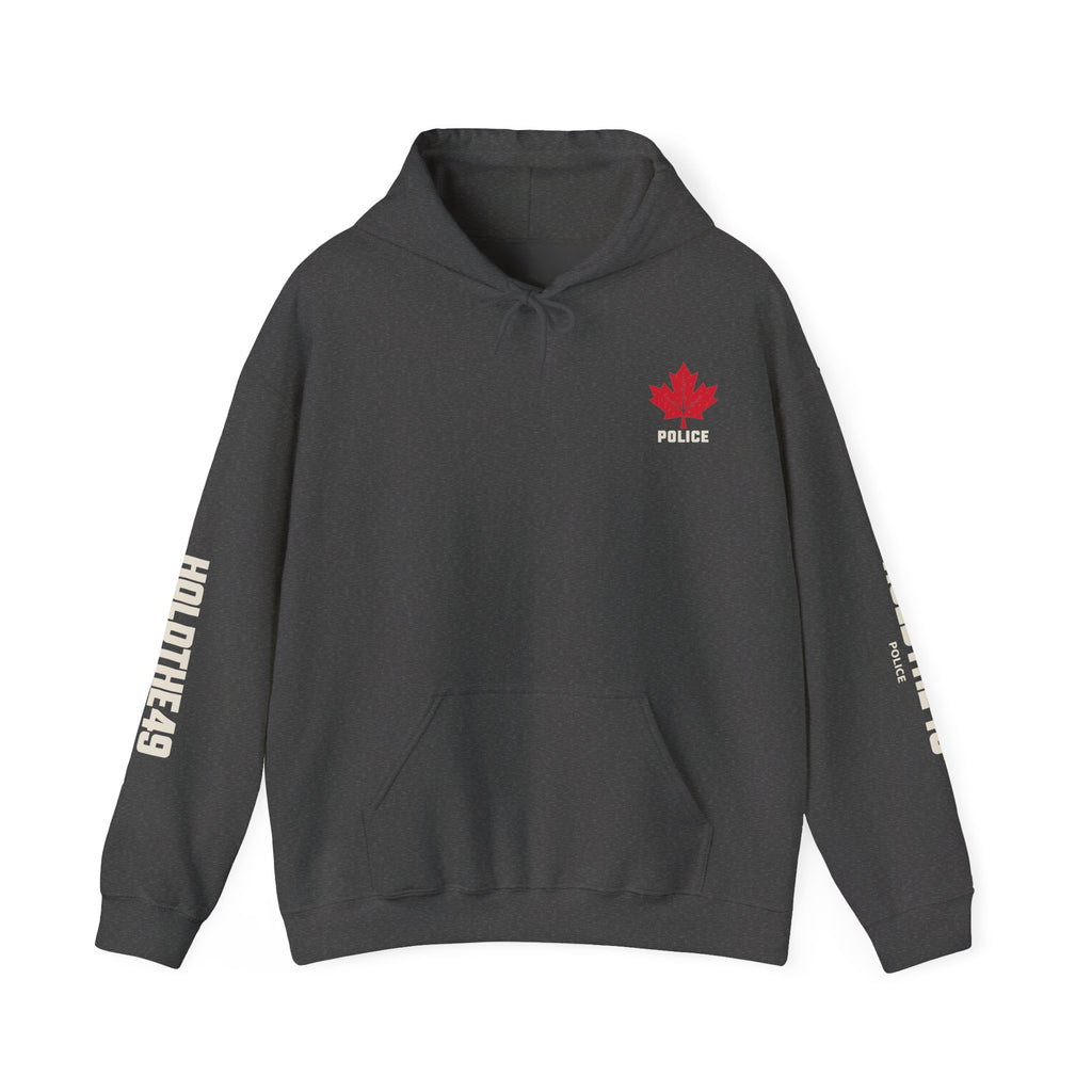 HOLDTHE49 Services Police Full Print Hoodie in Dark Heather