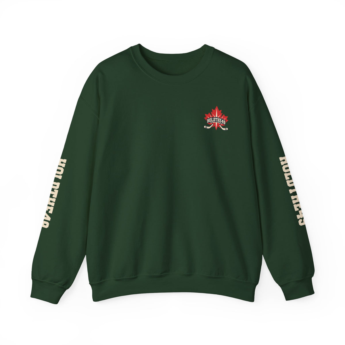 HOLDTHE49 Hockey Full Print Crewneck in Forest Green