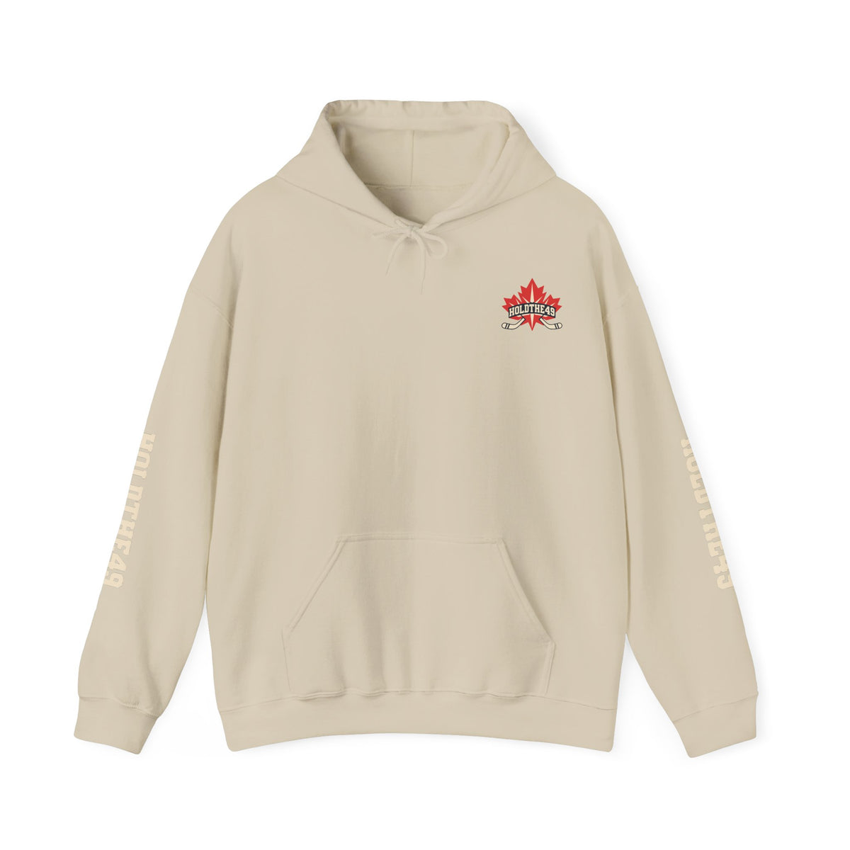 HOLDTHE49 Hockey Full Print Hoodie in Sand