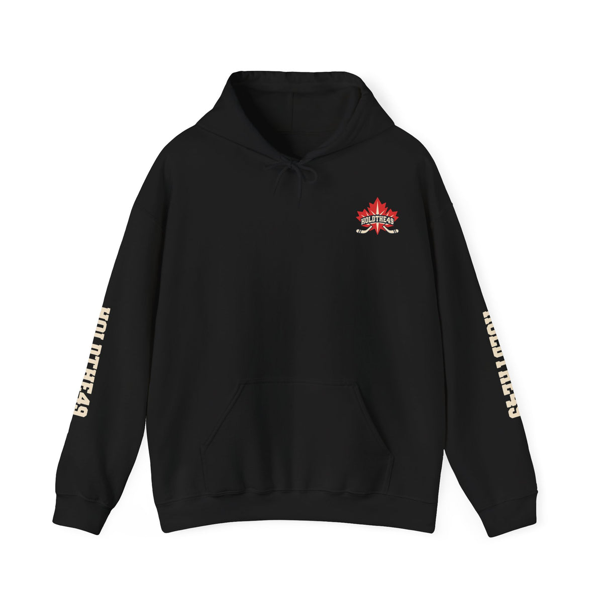 HOLDTHE49 Hockey Full Print Hoodie in Black