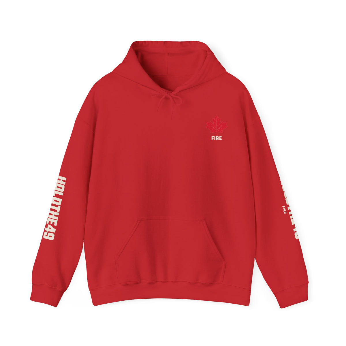 HOLDTHE49 Services Fire Full Print Hoodie in Red