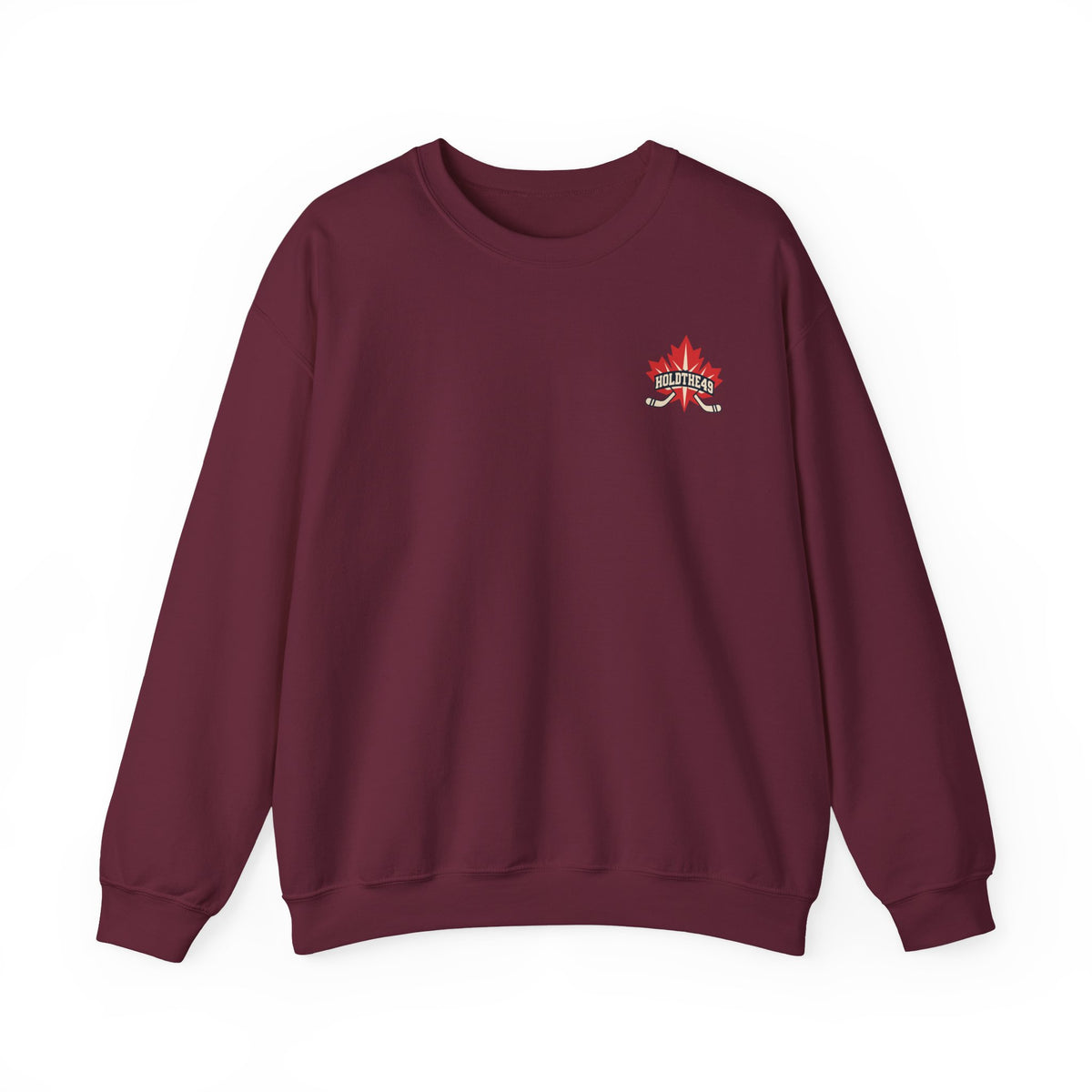 HOLDTHE49 Hockey Crewneck in Maroon